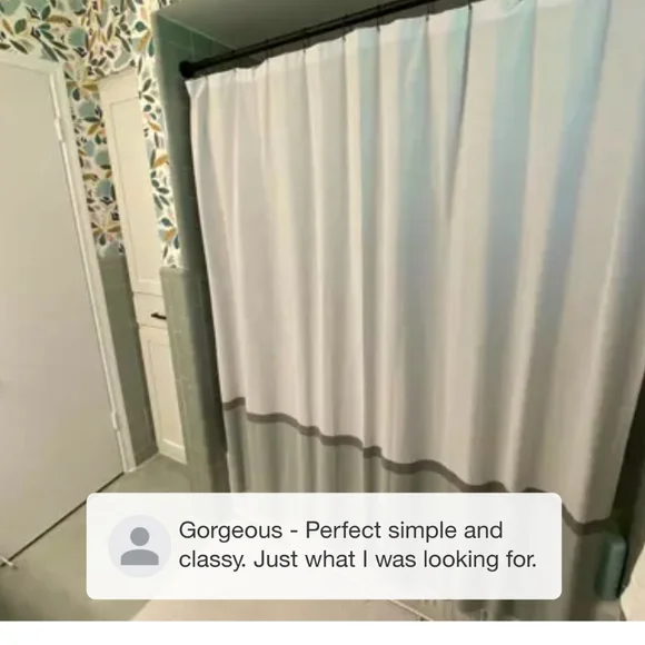 Woven Shower Curtain Green/White - Project 62 - Picture 6 of 16